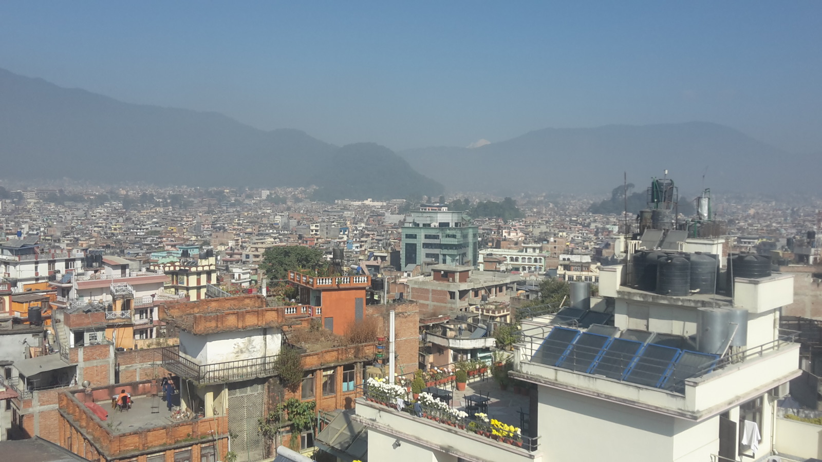 Kathmandu viewed from the hotel roof.
