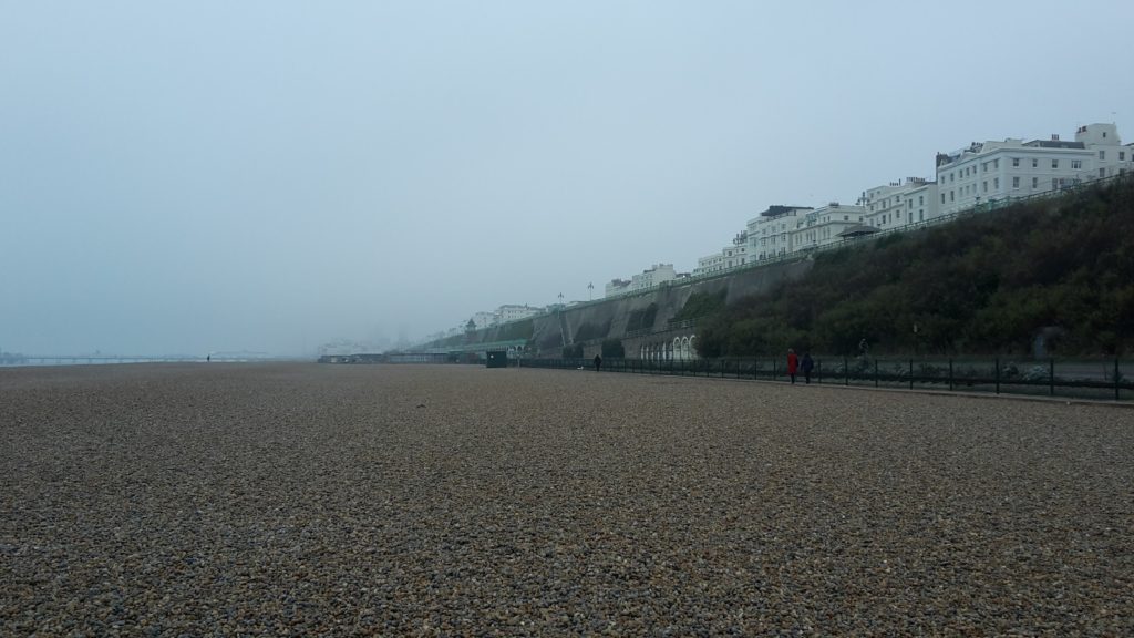A deserted Brighton beach