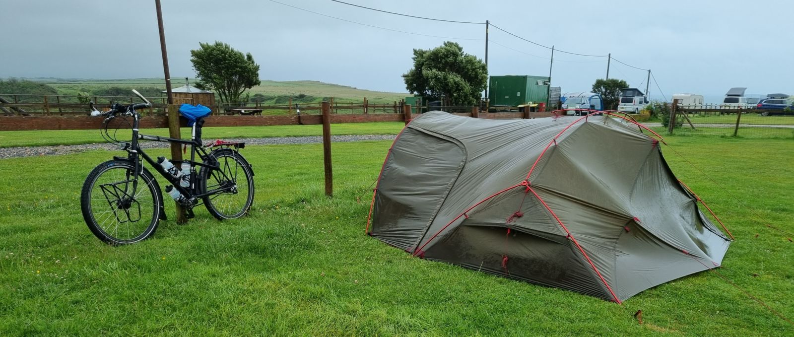 Tent and bicycle