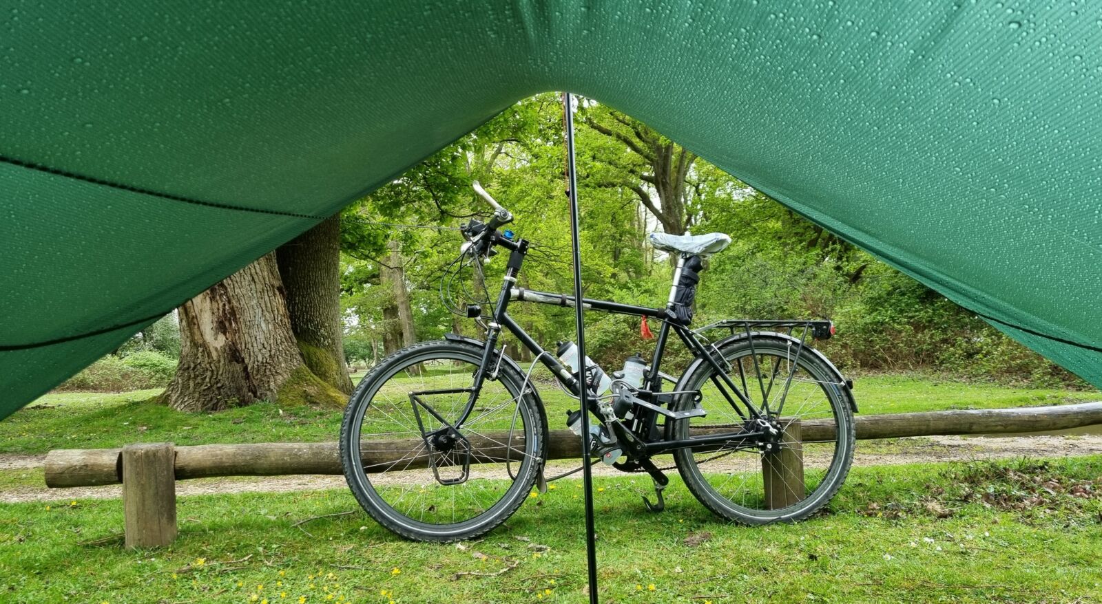 Bike outside a tent Bicycle Touring Video 12th-April-2024