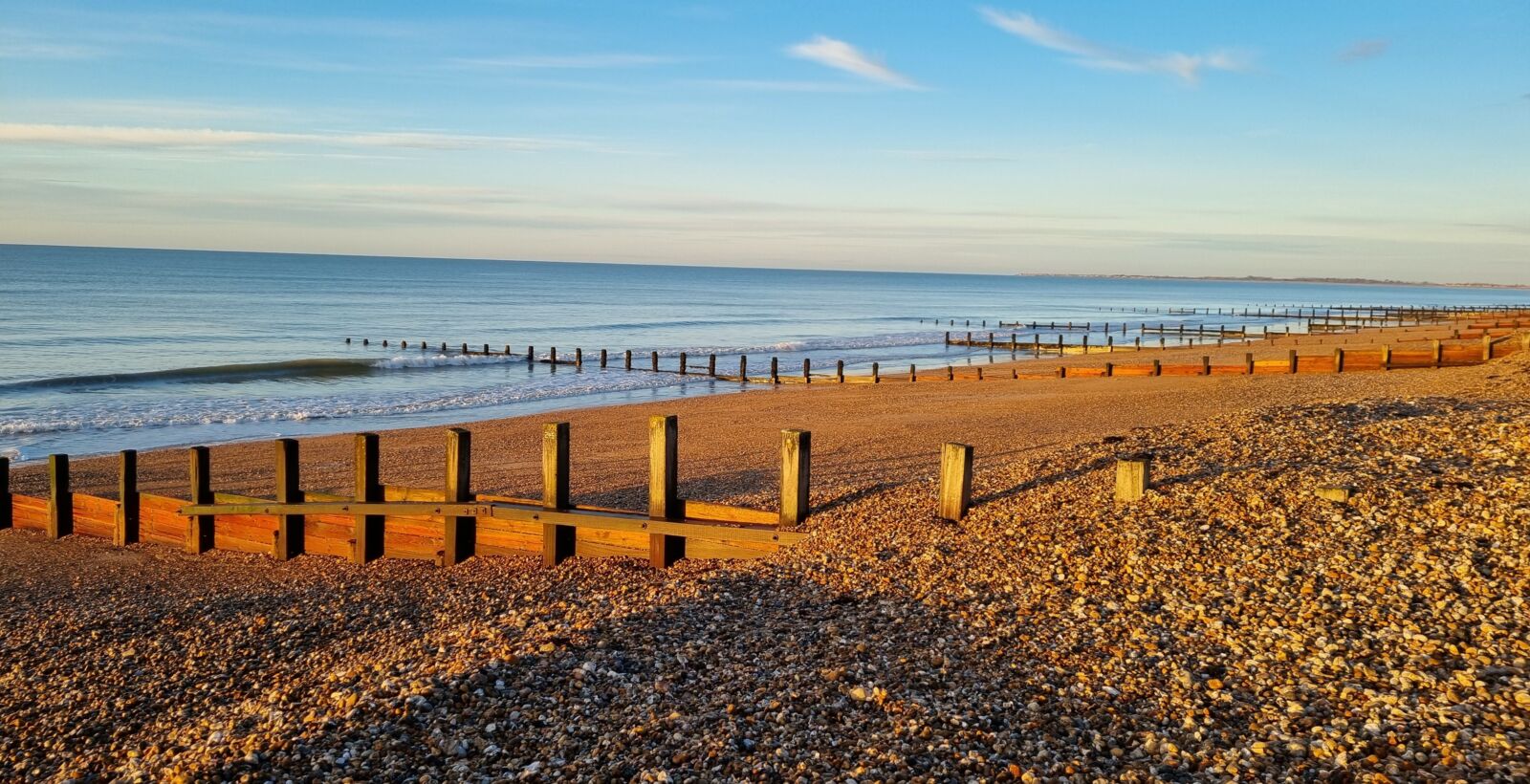 Shingle beach and sea bicycle touring 18th-March-2024