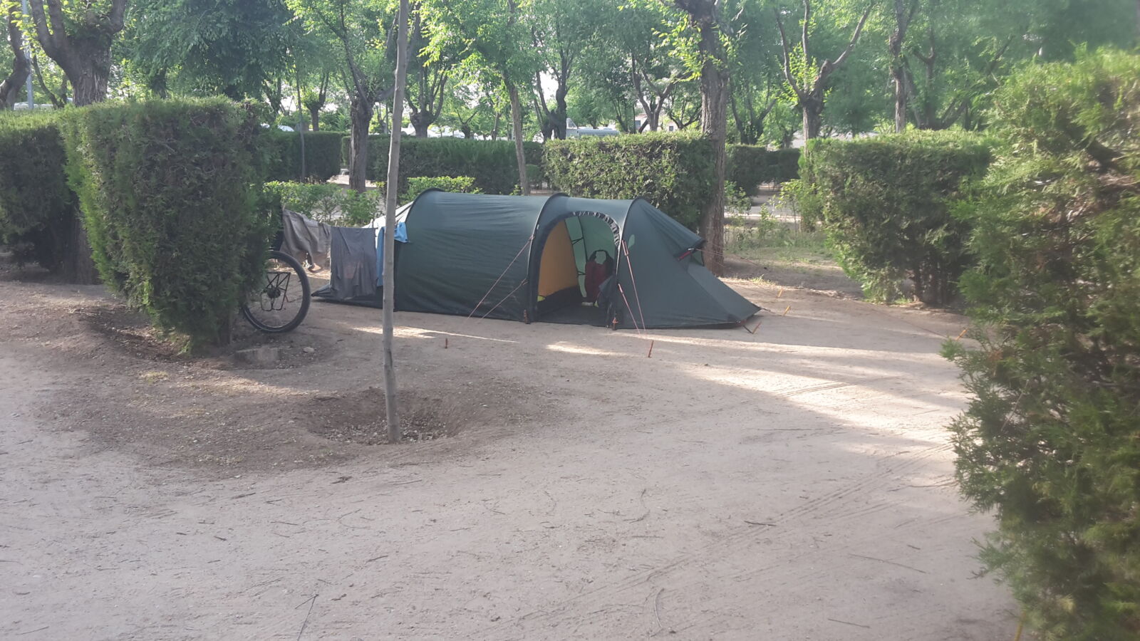 A tent in a park