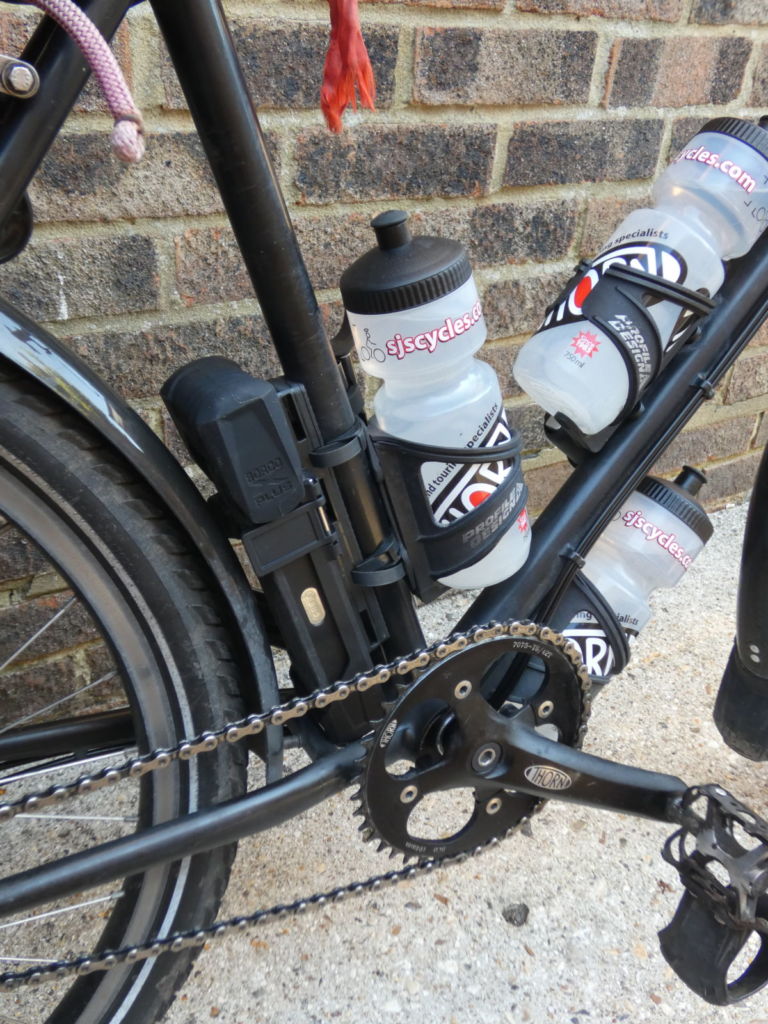 Bicycle and water bottles