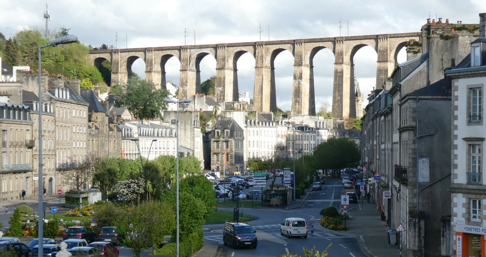 Viaduct over houses