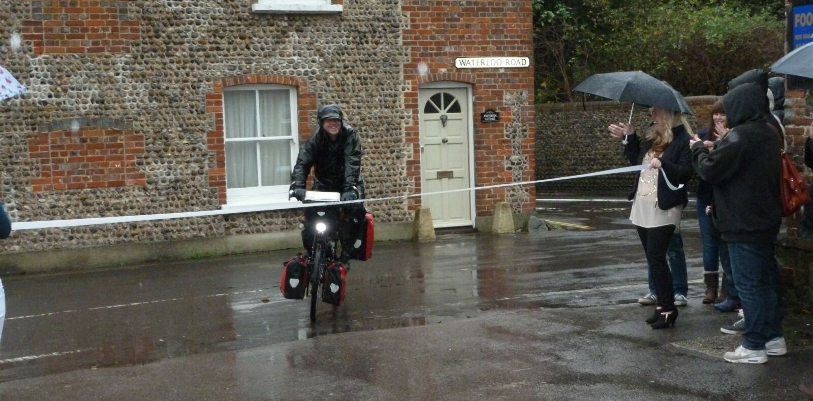 Garry McGivern on his touring bike in the rain