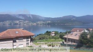 Forest fires across the bay of Vigo