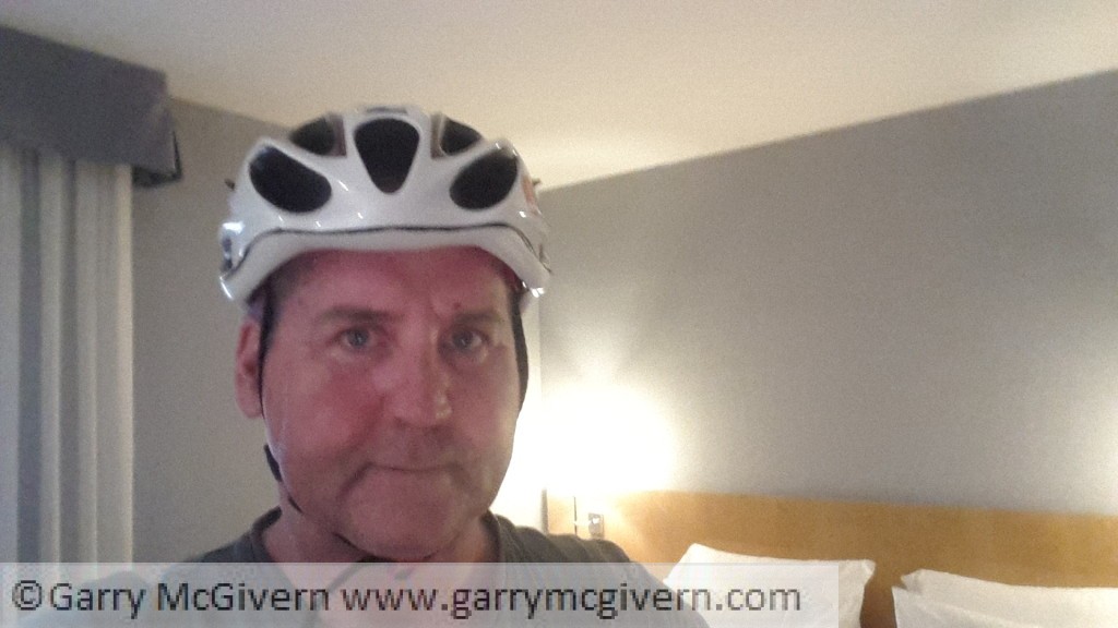 Garry McGivern in a cycle helmet